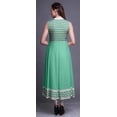 thumbnail image 4 of Bimba Robe Anarkali Géométrique Vert Mer Col Mandarin Sans Manches Kurtis pour Femmes Imprimé Robe Maxi X-Small, 4 of 6