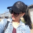 thumbnail image 2 of Baseball Cap Display Ponytail Messy Buns Trucker Plain Baseball Visor Cap Unisex Glitter Hat, 2 of 9