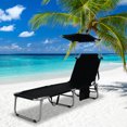 thumbnail image 3 of Gymax Chaise Longue Pliable Réglable pour Extérieur Plage Patio Piscine avec Pare-Soleil, 3 of 10