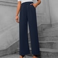 thumbnail image 2 of Timegard Work Pants for Women Casual Office Loose Pants Fall Ruched Straight Leg High Waist Trousers, 2 of 7