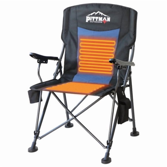 AirBedz Camping Chair PPI-HEAT CHR Director Chair; 400 Pound Weight Capacity; 131 Degree Fahrenheit Max Temperature; Folding; Black/Blue; 600D Polyester; Without Headrest