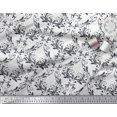 thumbnail image 3 of Soimoi White polyester Crepe Fabric Filigree Damask Print Fabric by Yard 52 Inch Wide, 3 of 3