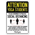 thumbnail image 1 of SignMission OS-NS-P-1218-25360 Covid-19 Notice Sign - Attention Yoga Students Practice Social Distancing, 1 of 1