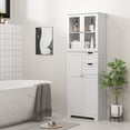 thumbnail image 2 of HOMCOM Armoire de Salle de Bain Moderne Haute, Armoire de Rangement de Cuisine, Blanc, 2 of 10