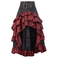 thumbnail image 2 of Aocisk Women's Halloween Lace Drawstring Patchwork Tiered Ruffle Skirt with Irregular Hem for Parties Wine XXXXL, 2 of 4