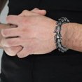 thumbnail image 4 of Gothic Punk Bracelet Titanium Steel Dragon Scale Bangle Punk Silver dragon scale Black 9.05 inches, 4 of 9