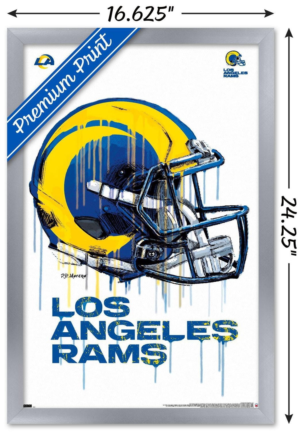 NFL Los Angeles Rams - Drip Helmet 20 Wall Poster