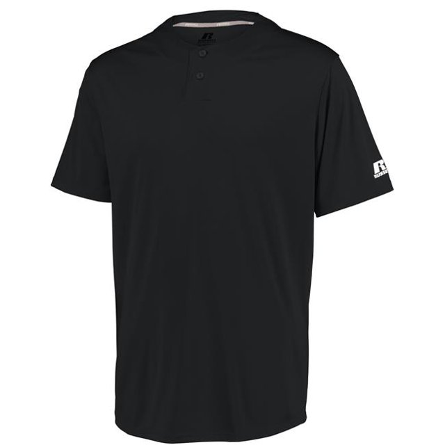 Adult Performance Two-Button Solid Jersey, Black - 2XL