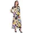 thumbnail image 2 of Bimba Robe Chemise Maxi Imprimée à Manches Longues pour Femmes, Coupe Ample Décontractée, Boutonnée, 2 of 7
