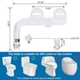 thumbnail image 2 of Bidet Accessoire de Toilette Non Électrique avec Doubles Buses, Pression d'Eau Réglable et Entrée en Acier Inoxydable – Bidet d'Eau Froide Ultra Mince pour le Nettoyage Féminin et des Arrière, 2 of 6