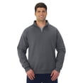 thumbnail image 1 of Jerzees Mens NuBlend Quarter Zip Cadet Collar Sweatshirt, S, Charcoal Grey, 1 of 2