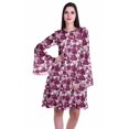 thumbnail image 1 of Moomaya Robe d'Été Fluide à Manches Longues Imprimée pour Femmes, Longueur Genou, Évasée, 1 of 6