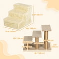 thumbnail image 3 of PawHut 3-Step Pet Steps Cat Stairs, Cats/Dogs, Climbing on Bed, Beige, 3 of 10