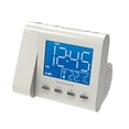thumbnail image 1 of Magnasonic Projection Alarm Clock with AM/FM Radio, Battery Backup, Auto Time Set, Dual Alarm, Nap/Sleep Timer, Indoor Temperature/ Date Display with Dimming & 3.5mm Audio Input - White (EAAC601W), 1 of 8
