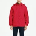 thumbnail image 1 of LSLJS Men's Windbreaker Jacket Hooded Jacket Windproof and Stormsuit Featur( Red, L), 1 of 9