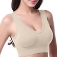 thumbnail image 3 of Padded Bralettes for Women Seamless Bra Feature V-Neck Training Bra Style W-454 Beige M, 3 of 8