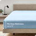 thumbnail image 4 of Bare Home 2-Pack Fitted Sheets - Premium 1800 Collection - Ultra-soft - Deep Pocket - Twin XL, Light Blue, 4 of 7