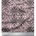 thumbnail image 1 of Soimoi Poly Georgette Fabric Floral & Moroccan Damask Ethnic Decor Fabric Printed Yard 52 Inch Wide, 1 of 3