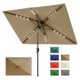 thumbnail image 1 of Garvee 10' x 6.5' Solar Patio Umbrella,Table Umbrella ,Crank & Push Button Tilt,6 Sturdy Ribs,Brown, 1 of 8