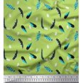 thumbnail image 1 of Soimoi Green Poly Georgette Fabric Dot & Feather Fabric Prints By Yard 42 Inch Wide, 1 of 3