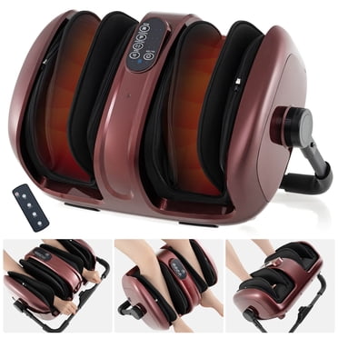 Costway Foot & Calf Massager Vibration Compression Electric Leg Massager Machine with Heat Red