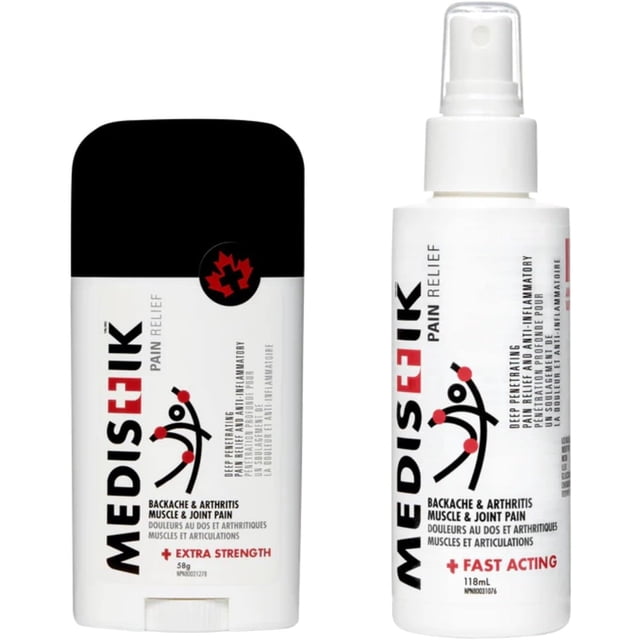 MEDISTIK Dual Bundle Stick + Spray | Natural Pain Relief | Backache, Arthritis Muscle & Joint Pain | Topical