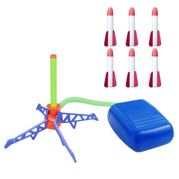Toy Launchers For Kids Outdoor Play Rocket Shooter With 6 Glowing Foam Projectiles Fun Backyard Activity Game 11.4X8.3 Inch