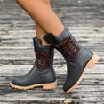 thumbnail image 4 of LOVZFMLL Bottes pour Femmes Mi-Mollet Bottes d'Hiver à Lacets Bout Rond Sangles Ajustables Talon Bas Épais Décontractées Mode Automne Chaussures, 4 of 7