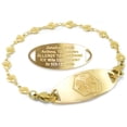 thumbnail image 1 of MedicEngraved Yellow Gold Stainless Steel Custom Medical Alert Bracelet - 5mm Heart Link, 1 of 7