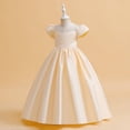thumbnail image 3 of RXIRUCGD 2025 Vêtements d'Été pour Enfants Robe pour Enfants Couleur Unie Satin Robe Princesse Fête d'Anniversaire Mode Spectacle Robe Piano, 3 of 8