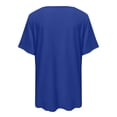 thumbnail image 3 of Birdeem Womens Plus Size Solid Color Tops Short Sleeve Round Neck Temperament and Leisure Shirt Tops, 3 of 5