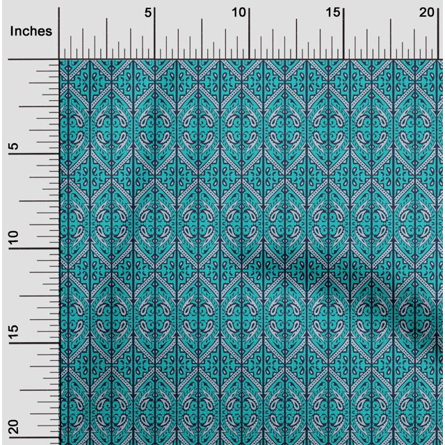 oneOone Viscose Chiffon Fabric Geometric & Paisley Block Print Fabric By Yard 42 Inch Wide
