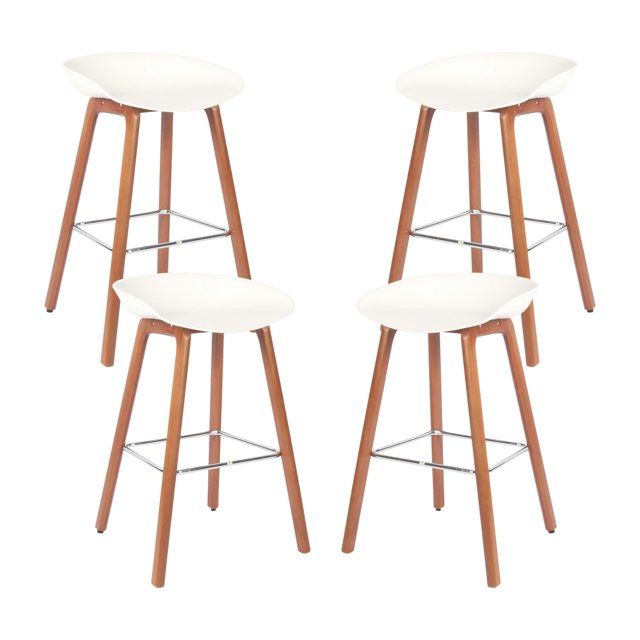 Bronte Living 26 inch Modern Polypropylene Counter Stool with Footrest for Kitchen, Restaurant - Series Connor - Set of 4