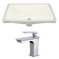 thumbnail image 1 of 20.75-in. W Rectangle Bathroom Undermount Sink Set In Biscuit - Chrome Hardware AI-22801, 1 of 8