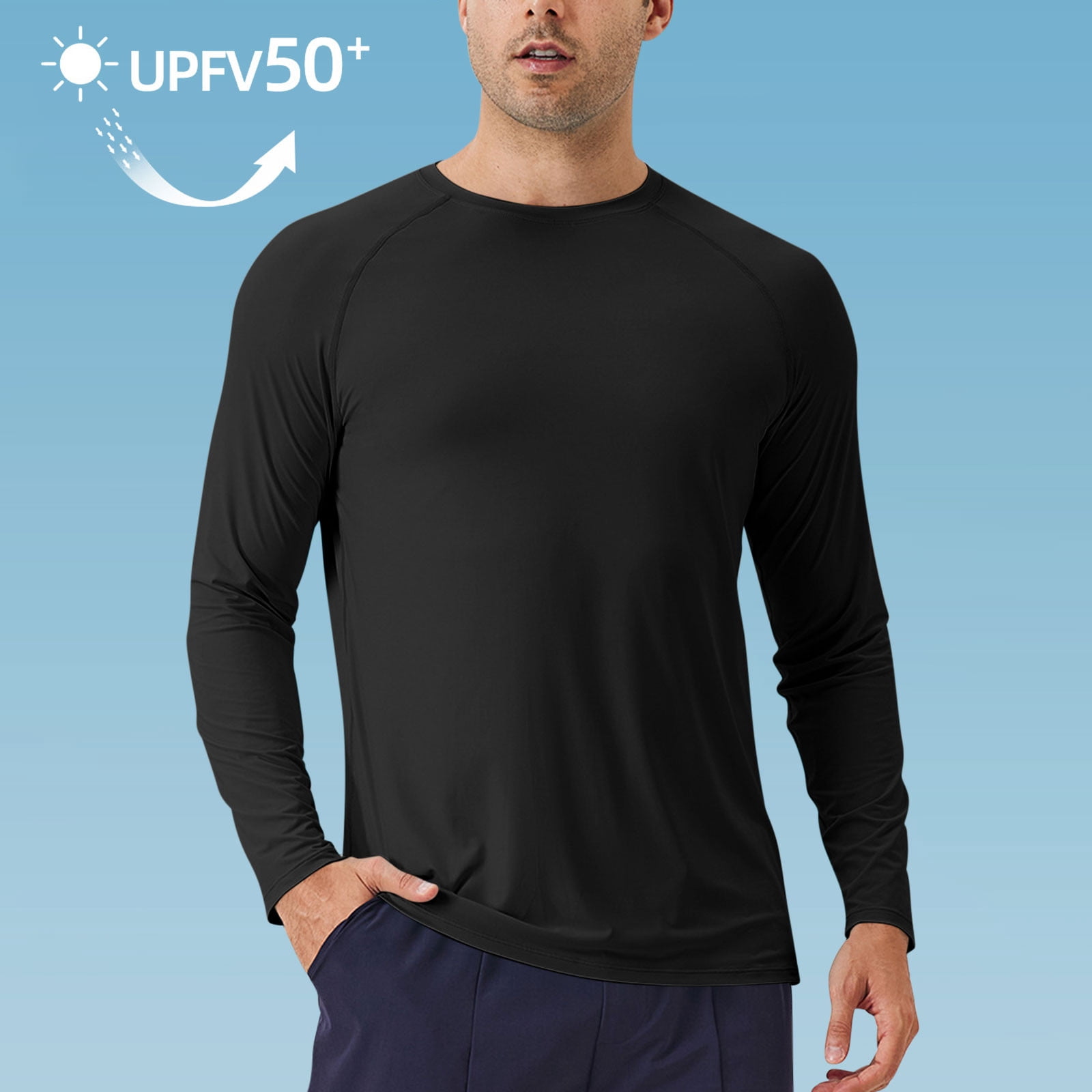 Gspmoly Mens Shirts, Men'S Solid Color Sunscreen Is Lightweight Breathable Solid Color Long Sleeved Going Out Tops Clearance Sale