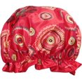 thumbnail image 1 of ORUYROP allydrew Reusable Women's Waterproof Shower Caps for Long Hair, Red Circle, 1 of 4