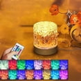 thumbnail image 1 of Rotating Flame Effect Water Lamp | 16-Color Wireless Rechargeable Table Lamp for Bedroom, Bedside, or Living Room | Dimmable Mood Lighting, 1200mAh Battery, USB Fast Charging, Fade & Adjustable, 1 of 9