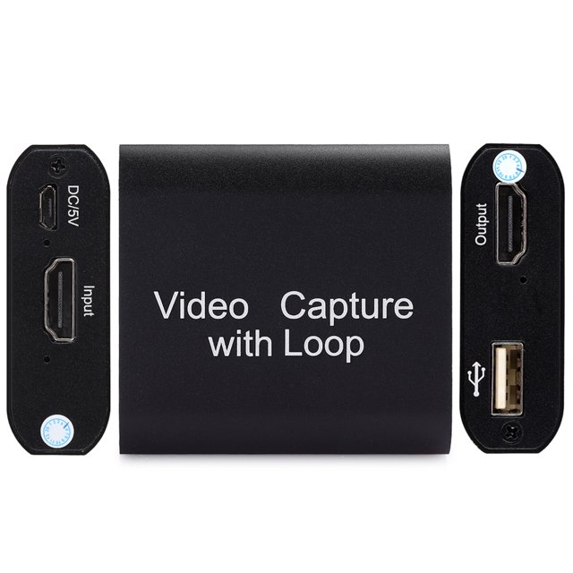 1080P 4K Noir Carte de Capture Vidéo, Mini Carte de Capture USB Audio UAC Standard Compact pour OS X