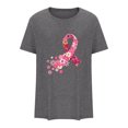 thumbnail image 5 of TIMIFIS Chandails de Sensibilisation au Cancer du Sein pour Femmes Été Ample Imprimé T-Shirt à Col Rond Manches Courtes Blouse Décontractée Automne/hiver, 5 of 5