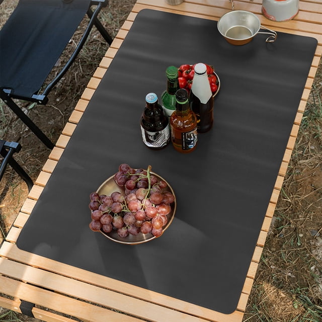 Waterproof Oil-Resistant PU Leather Camping Table Mat Rollable Picnic Dining Cloth Easy Clean Portable for Outdoor Cooking Dining Foldable
