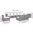 thumbnail image 3 of vidaXL 10 Piece Garden Lounge Set with Cushions Poly Rattan Black, 3 of 4