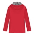 thumbnail image 4 of YUTK Manteau de Pluie pour Femmes Imperméable avec Capuchon, Manteau de Pluie Uni pour Femmes Manteau de Pluie d'Extérieur à Capuchon Coupe-Vent Haut (Rouge, P), 4 of 5