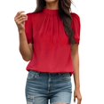 thumbnail image 1 of Women Fashion Solid Temperament Casual Loose Short Sleeve T Shirt Top Polyester For Work And Daily, 1 of 5