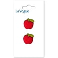 thumbnail image 1 of LA VOGUE Shank Button - 15 mm (0.59 in), Apple Motif, Red, 1 of 3