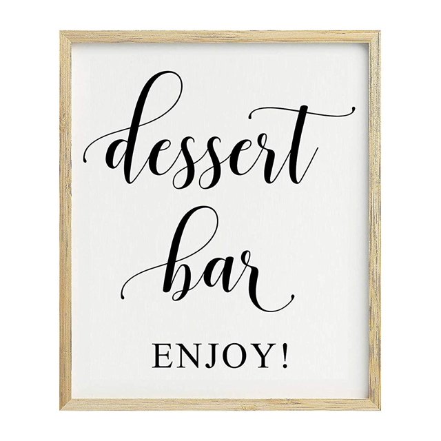 Bar à Dessert, Enjoy! Panneau de Fête de Mariage Déco Signalisation - Cadre Non Inclus
