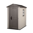 thumbnail image 1 of Keter Factor 4 x 6 Foot Outdoor Garden Tool Storage Shed with Window, Brown, 1 of 12