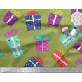 thumbnail image 2 of Soimoi Green Georgette Viscose Fabric Gift Box Party Printed Fabric 1 Yard 42 Inch Wide, 2 of 5