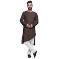 thumbnail image 1 of Atasi Kurta pour Homme en Coton Uni, Tenue Décontractée de Fête, Robe d'Été Hippie, Chemise Longue pour Homme, 1 of 5
