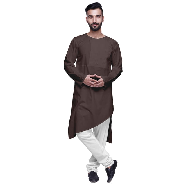 Atasi Kurta pour Homme en Coton Uni, Tenue Décontractée de Fête, Robe d'Été Hippie, Chemise Longue pour Homme