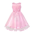 thumbnail image 2 of Robe de Demoiselle d'Honneur Enfant Rose avec Ceinture Mariage Fête Demoiselle d'Honneur 5 Ans, 2 of 7
